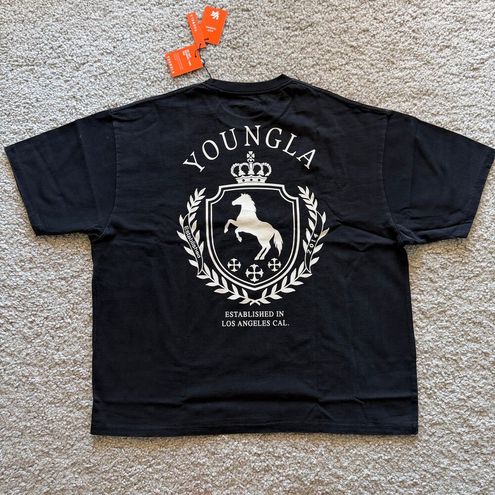 Men's YoungLA(SoldOut) 4268 OldMoneyTees NWT XL 100% Cotton BlackWash